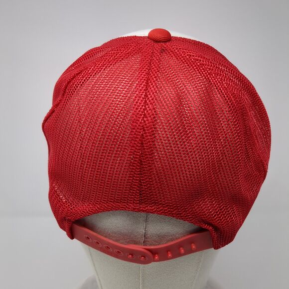 TWA Snapback Mesh Back Trucker Hat Red M/L Adjustable Colorblock - Picture 6 of 9